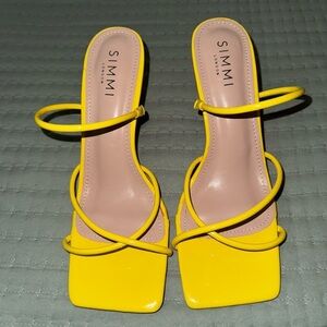 Summi Yellow Strappy Heels. Super cute and sexy 2-3” heel  NWOT